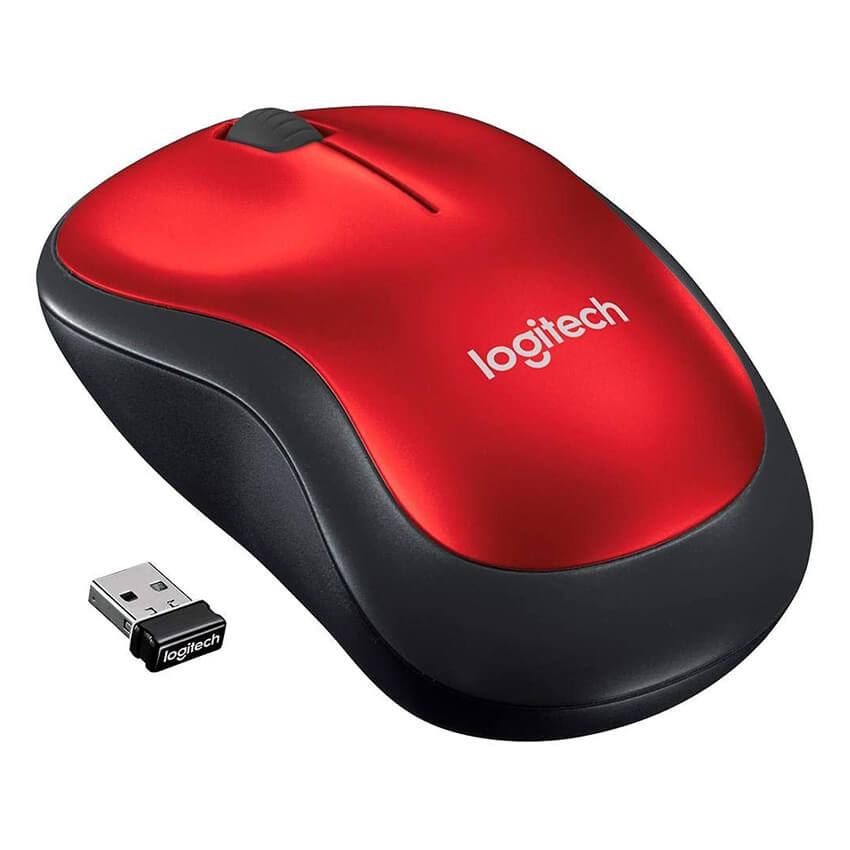 Mouse Inalámbrico Logitech M185 USB Rojo, 910-003635