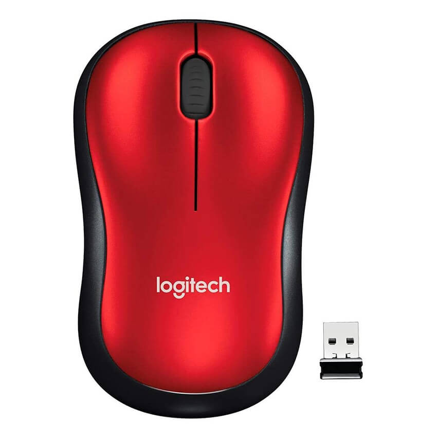 Mouse Inalámbrico Logitech M185 USB Rojo, 910-003635