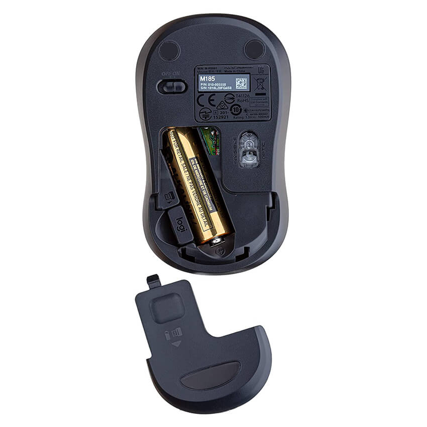 Logitech M185 USB Vezeték Nélküli Egér Szürke (910-002238)