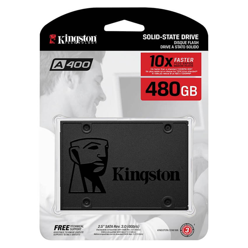 Kingston A400 2.5 480GB SATA3 SSD Meghajtó (SA400S37/480G)