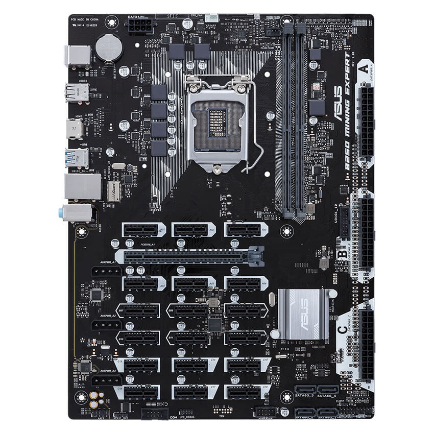 Motherboard ASUS B250 MINING EXPERT, Criptomonedas, Bitcoins, Socket LGA1151