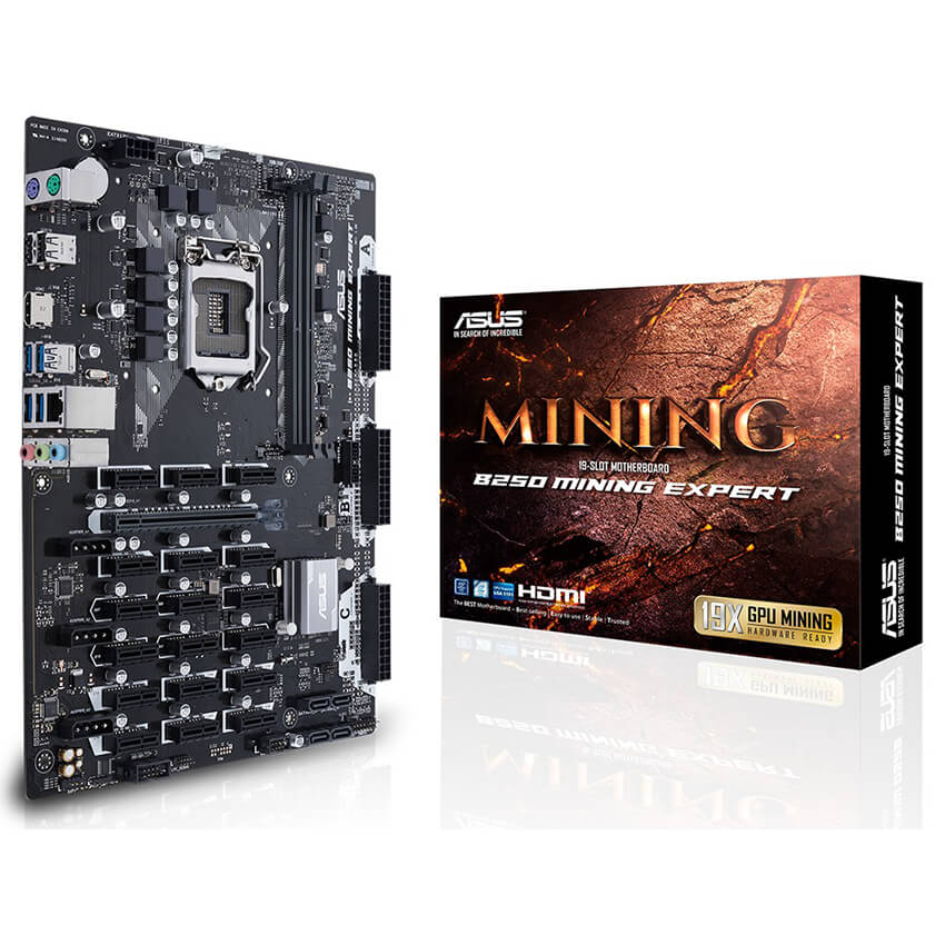 Motherboard ASUS B250 MINING EXPERT, Criptomonedas, Bitcoins, Socket LGA1151