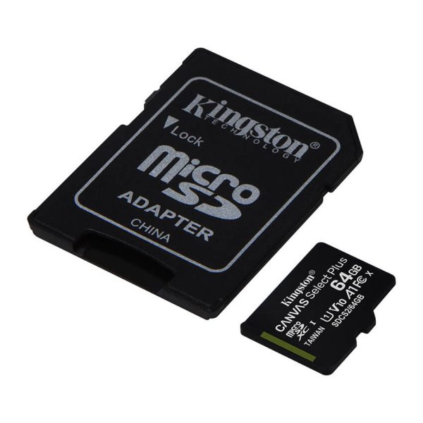 Tarjeta de Memoria Kingston Canvas Select Plus UHS-I microSDXC 64GB, U1, V10, A1, Clase 10, Adaptador