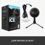 Micrófono Blue Snowball iCE USB, Condensador, Cardioide, Trípode, Negro, Logitech