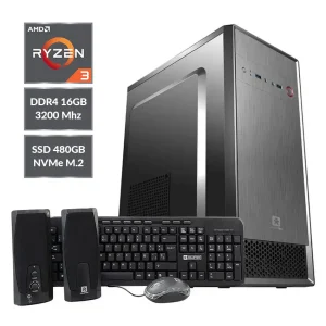 PC Ecovision AMD Ryzen 3 3200G (16GB DDR4, SSD 480GB NVME M.2, Radeon Vega 8, Fuente 500W)