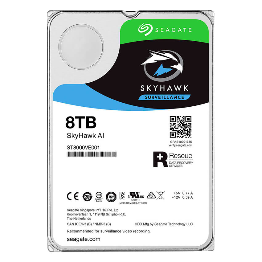 Disco Interno Seagate Skyhawk AI 8TB SATA3 7200rpm 256MB Cache 3.5", ST8000VE001