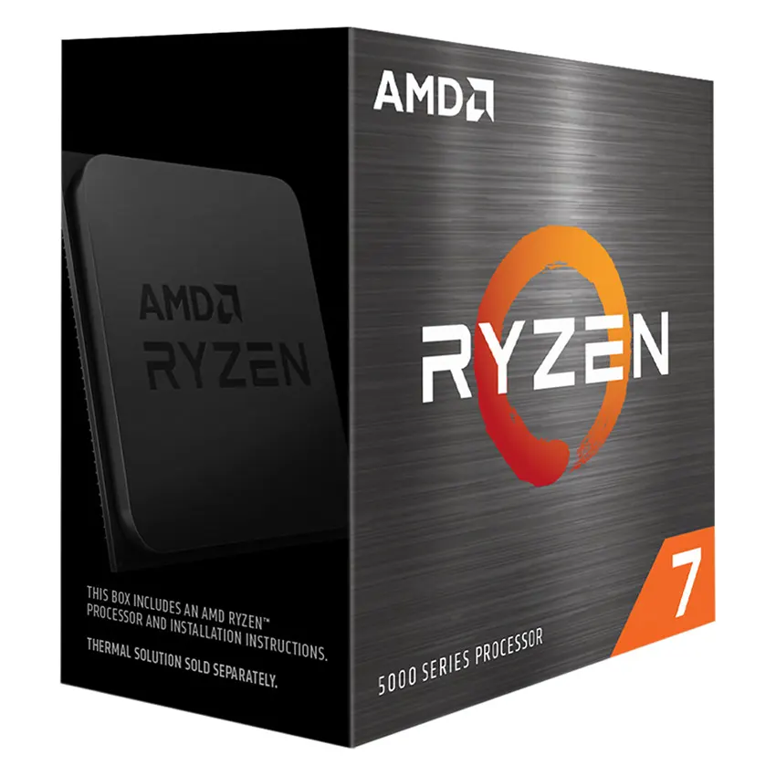 Procesador AMD Ryzen 7 Series 5000, Sin cooler PBI, Sin video, Socket AM4, BOX