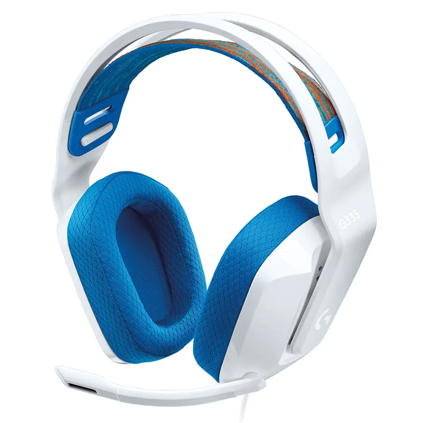 Auriculares Logitech G G335, Gamer, Mini Plug 3.5mm, Blanco