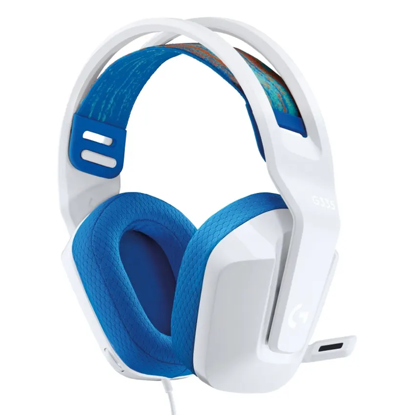 Auriculares Logitech G G335, Gamer, Mini Plug 3.5mm, Blanco