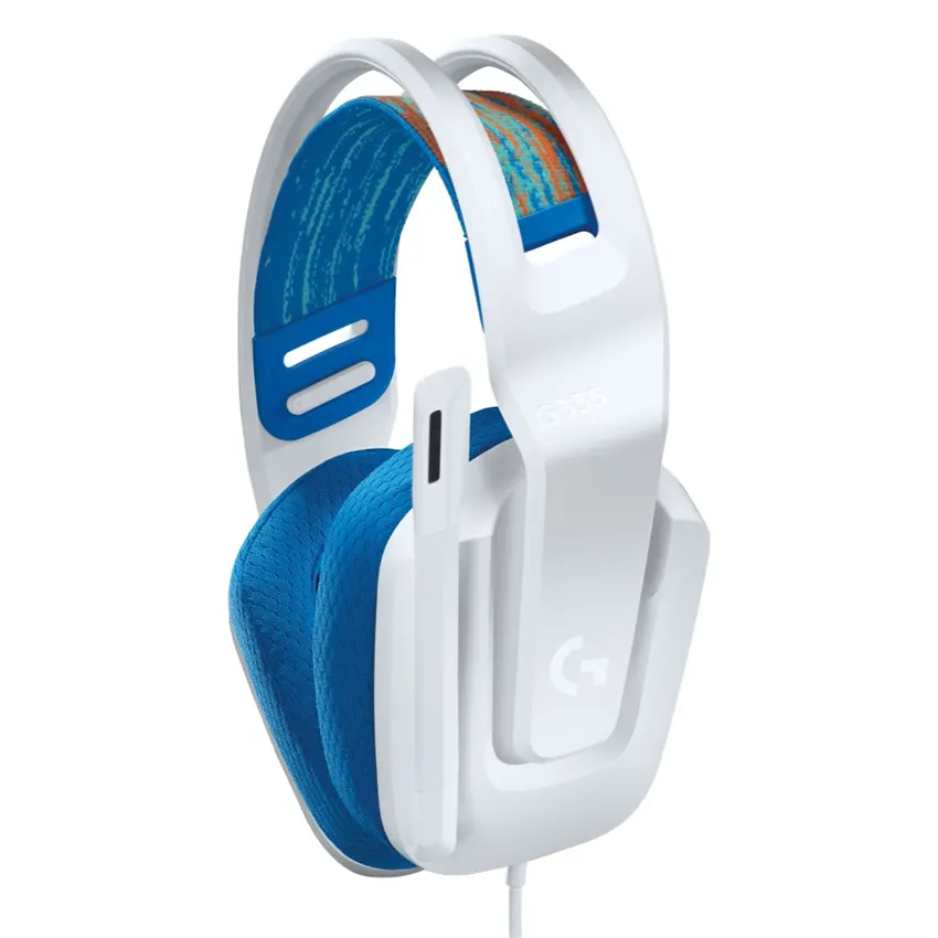 Auriculares Logitech G G335, Gamer, Mini Plug 3.5mm, Blanco