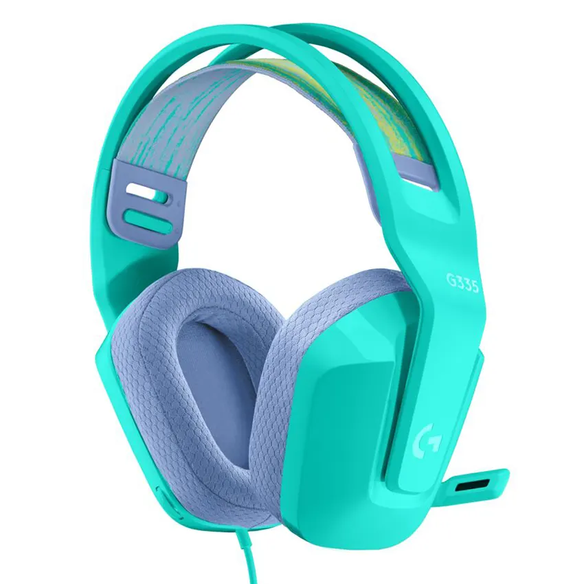 Auriculares Logitech G G335, Gamer, Mini Plug 3.5mm, Mint (Verde)