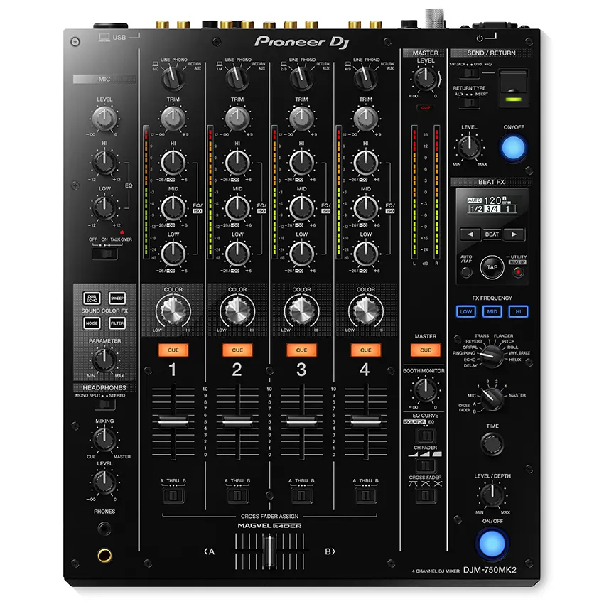 Mezclador de 4 Canales Pioneer DJ DJM-750MK2 con Placa de Sonido USB