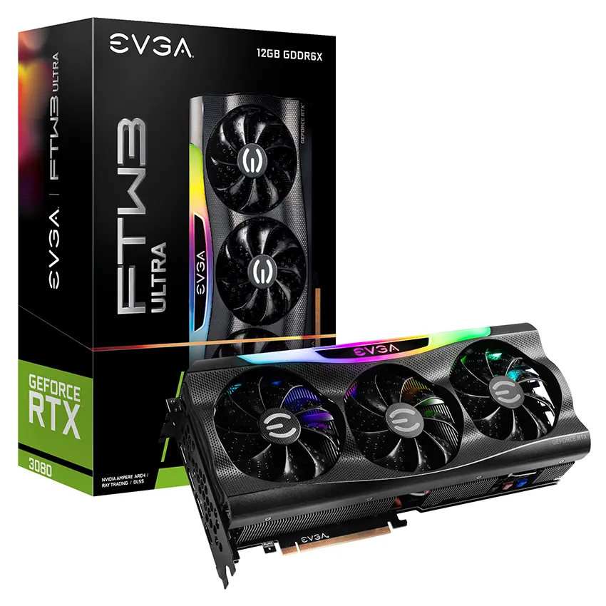 Placa de Video EVGA GeForce RTX 3080 FTW3 ULTRA GAMING 12GB GDDR6X, Tecnología iCX3, ARGB LED, LHR Placa de Video EVGA GeForce RTX 3080 FTW3 ULTRA GAMING 12GB GDDR6X, Tecnología iCX3, ARGB LED, LHR