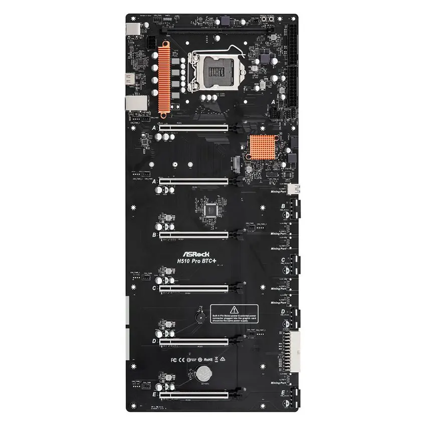 Motherboard ASRock H510 PRO BTC+, Minería de criptomonedas (BTC), Socket 1200 Motherboard ASRock H510 PRO BTC+, Minería de criptomonedas (BTC), Socket 1200