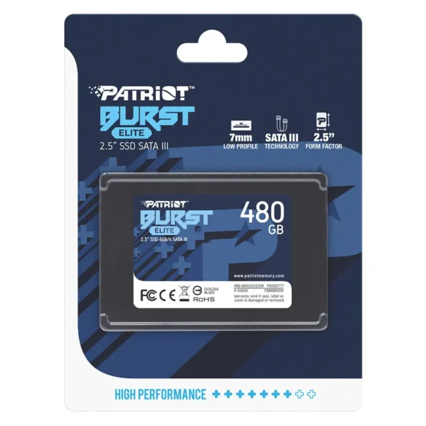 Disco SSD Patriot Burst Elite 480GB, 3D NAND, SATA3, 2.5"