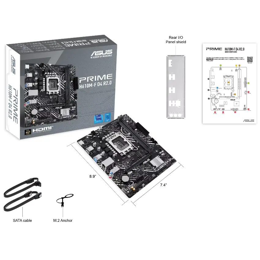 Motherboard ASUS PRIME H610M-F D4 R2.0, Socket 1700 Motherboard ASUS PRIME H610M-F D4 R2.0, Socket 1700