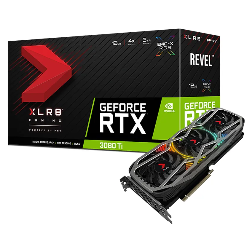 Placa de Video PNY GeForce RTX 3080 Ti 12GB XLR8 Gaming REVEL EPIC-X RGB Triple Fan