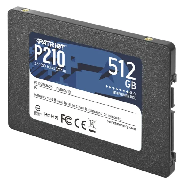 Disco SSD Patriot P210 512GB, 3D NAND, SATA3, 2.5"