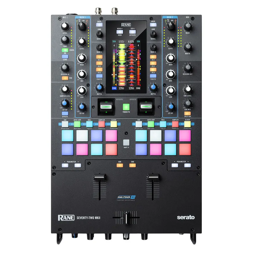 Mezclador de 2 Canales RANE SEVENTY-TWO MKII con pantalla táctil para Serato DJ Pro Mezclador de 2 Canales RANE SEVENTY-TWO MKII con pantalla táctil para Serato DJ Pro