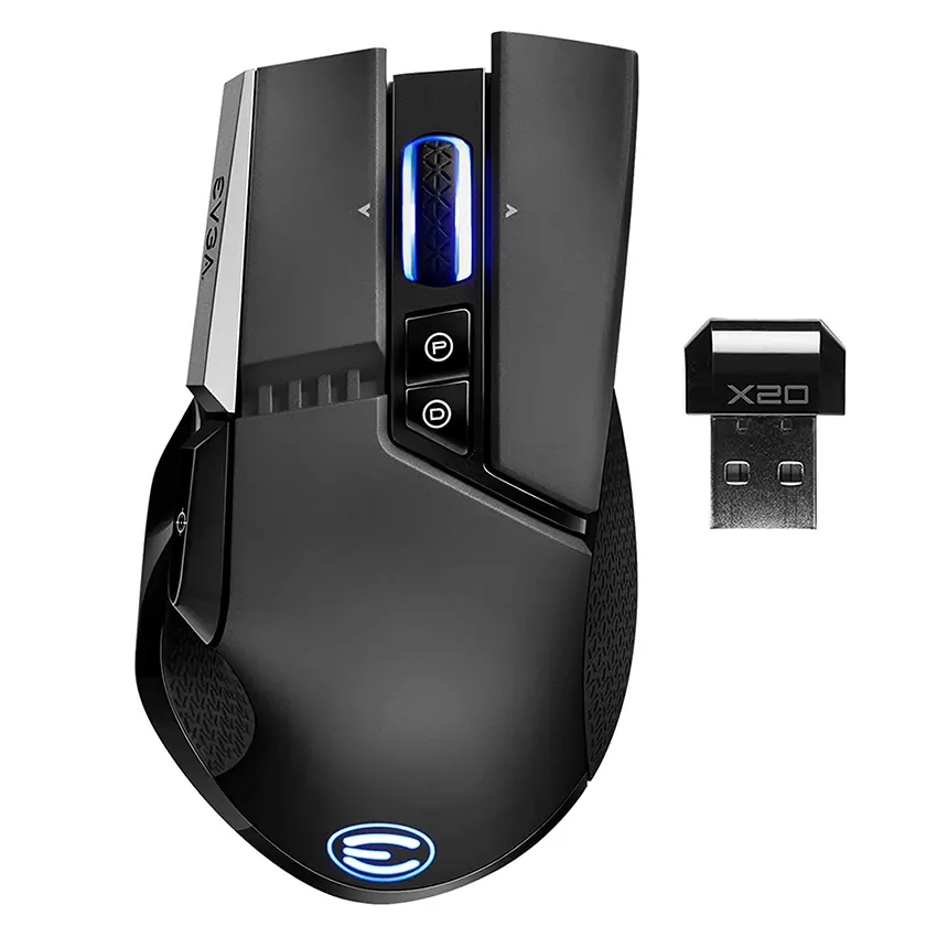 Mouse Inalámbrico EVGA X20, Gamer, USB y Bluetooth, Negro Mouse Inalámbrico EVGA X20, Gamer, USB y Bluetooth, Negro