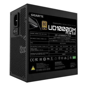 Fuente de alimentación modular Gigabyte UD1000GM PG5 1000W 80 PLUS Gold, Preparada para PCIe 5.0