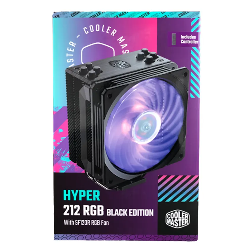 Ventilador para CPU Cooler Master Hyper 212 RGB Black Edition, Intel LGA1700/1200/1151/1150, AMD AM4, New Packaging Ventilador para CPU Cooler Master Hyper 212 RGB Black Edition, Intel LGA1700/1200/1151/1150, AMD AM4, New Packaging