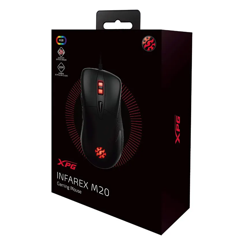 Mouse ADATA XPG Infarex M20 RGB, Gamer, USB, Negro