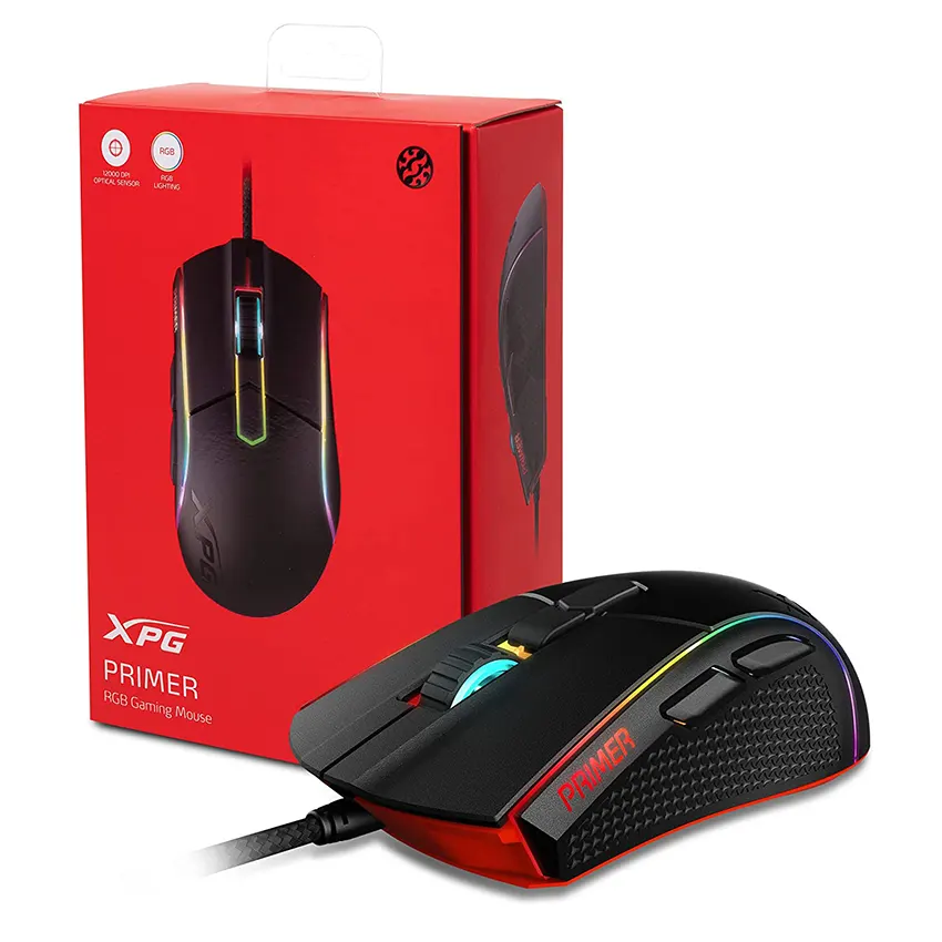 Mouse ADATA XPG PRIMER RGB, Gamer, USB, Negro