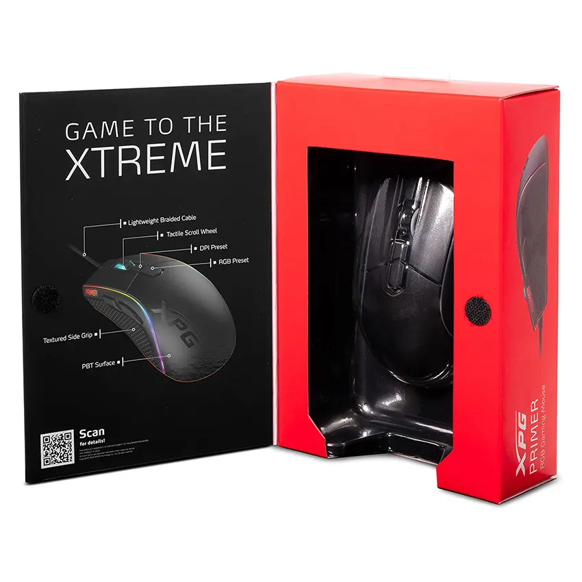 Mouse ADATA XPG PRIMER RGB, Gamer, USB, Negro