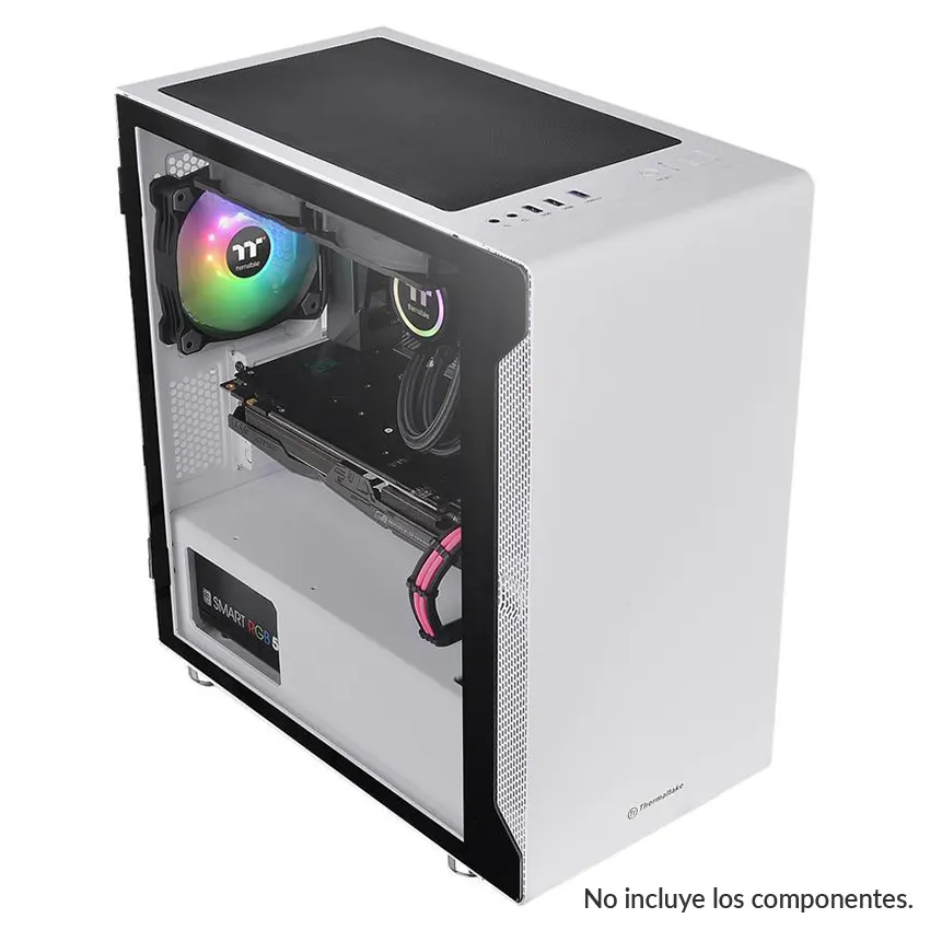 Gabinete Thermaltake S100 TG Snow Edition, Micro ATX, Sin Fuente, Vidrio Templado, 1 Fan 12 cm, Blanco Gabinete Thermaltake S100 TG Snow Edition, Micro ATX, Sin Fuente, Vidrio Templado, 1 Fan 12 cm, Blanco