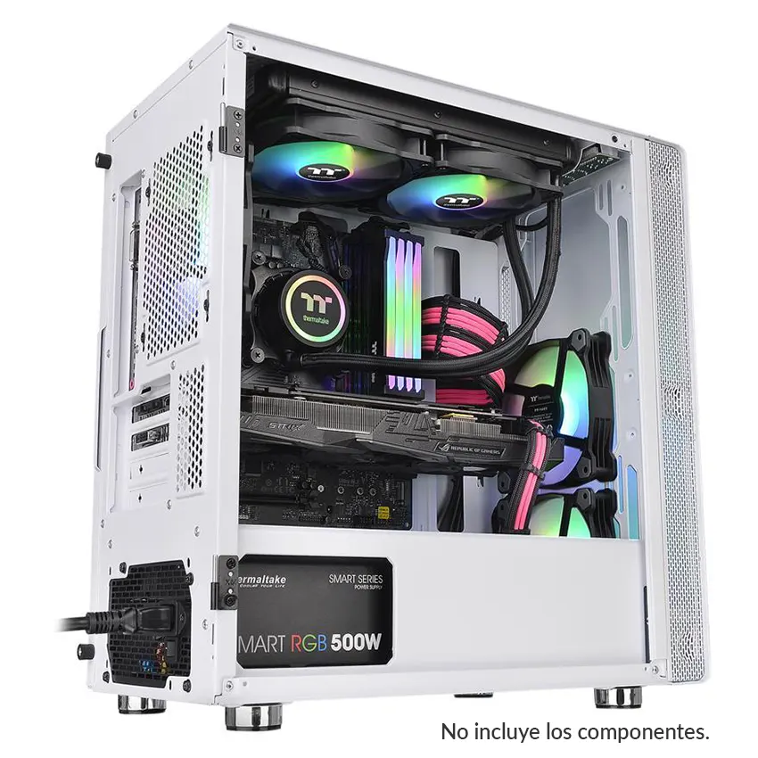 Gabinete Thermaltake S100 TG Snow Edition, Micro ATX, Sin Fuente, Vidrio Templado, 1 Fan 12 cm, Blanco Gabinete Thermaltake S100 TG Snow Edition, Micro ATX, Sin Fuente, Vidrio Templado, 1 Fan 12 cm, Blanco