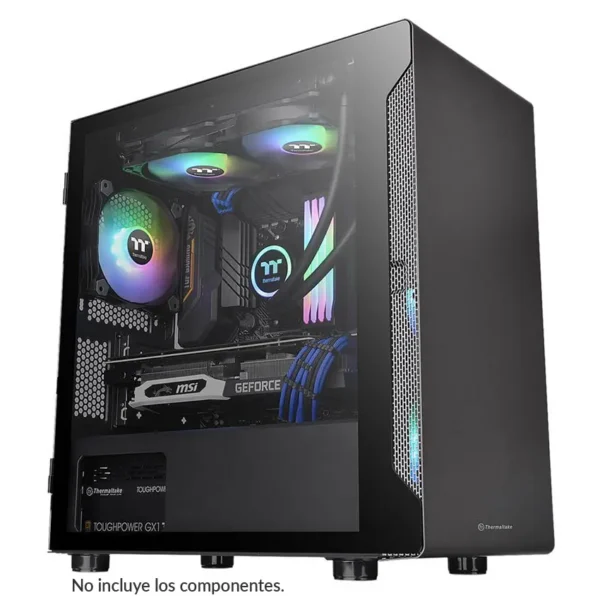 Gabinete Thermaltake S100 TG, Micro ATX, Sin Fuente, Vidrio Templado, 1 Fan 12 cm, Negro