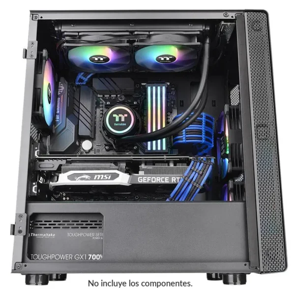 Gabinete Thermaltake S100 TG, Micro ATX, Sin Fuente, Vidrio Templado, 1 Fan 12 cm, Negro