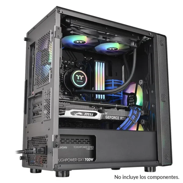 Gabinete Thermaltake S100 TG, Micro ATX, Sin Fuente, Vidrio Templado, 1 Fan 12 cm, Negro