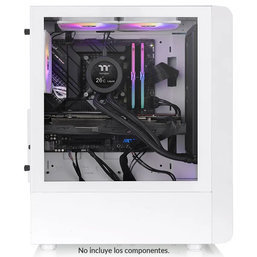 Gabinete Thermaltake S200 TG Snow, ATX, Sin Fuente, Vidrio Templado, 3 Fan 12 cm ARGB, Blanco