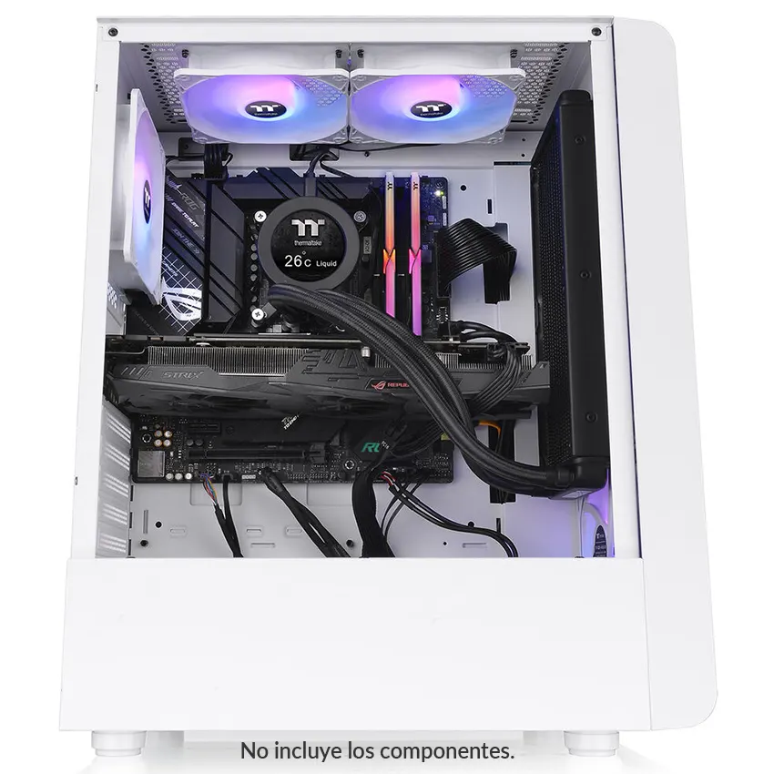 Gabinete Thermaltake S200 TG Snow, ATX, Sin Fuente, Vidrio Templado, 3 Fan 12 cm ARGB, Blanco