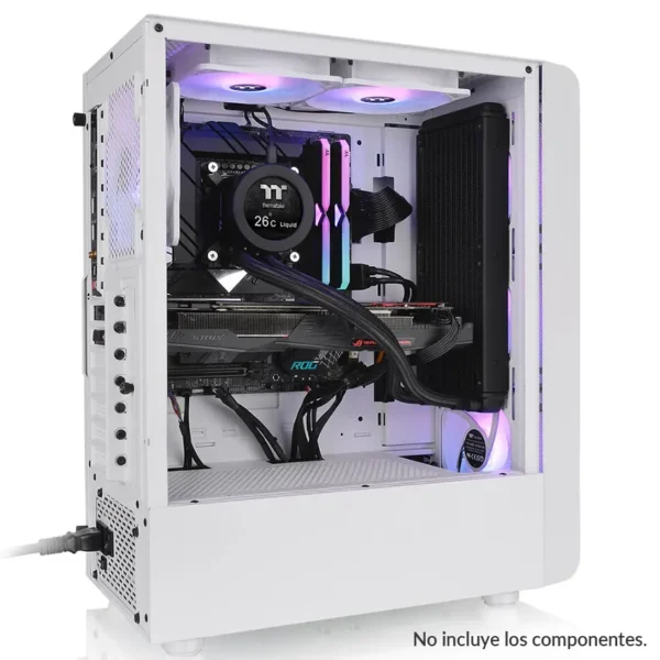 Gabinete Thermaltake S200 TG Snow, ATX, Sin Fuente, Vidrio Templado, 3 Fan 12 cm ARGB, Blanco