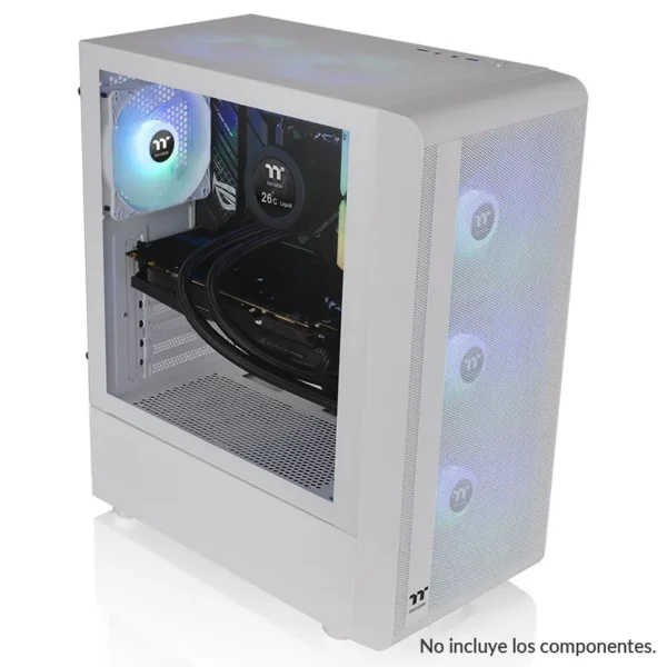 Gabinete Thermaltake S200 TG Snow, ATX, Sin Fuente, Vidrio Templado, 3 Fan 12 cm ARGB, Blanco