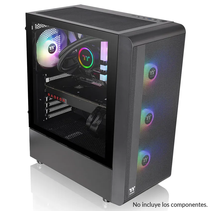 Gabinete Thermaltake S200 TG, ATX, Sin Fuente, Vidrio Templado, 3 Fan 12 cm ARGB, Negro