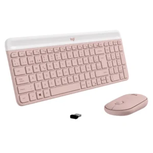 Kit de Teclado y Mouse Inalámbrico Logitech MK470 Slim, Rosa