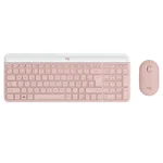 Kit de Teclado y Mouse Inalámbrico Logitech MK470 Slim, Rosa