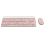 Kit de Teclado y Mouse Inalámbrico Logitech MK470 Slim, Rosa