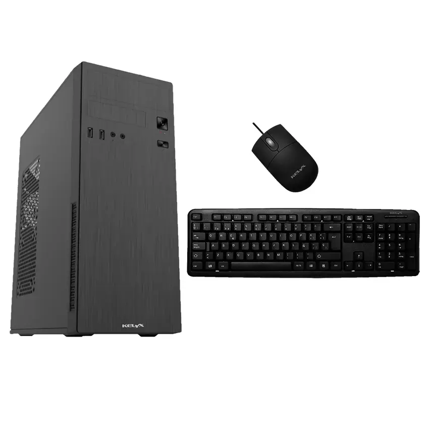 Gabinete Kit Kelyx LC728-12, ATX, Con Fuente 500W, Teclado USB y Mouse USB, Negro
