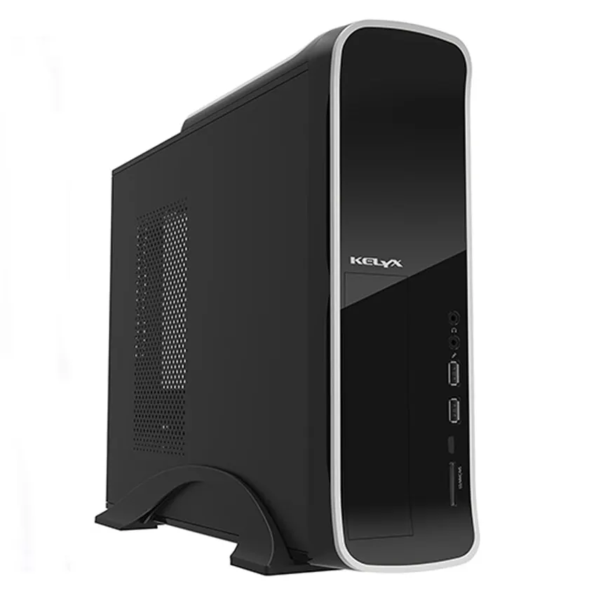 Gabinete Kit Kelyx LC727-08A Slim, Micro ATX, Con Fuente 500W, Teclado USB, Mouse USB y Parlantes, Negro