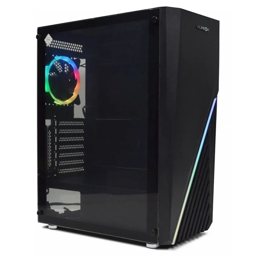 Gabinete Aureox LYNX V2 ARX 395G, ATX, Sin Fuente, Vidrio Templado, 1 Fan 12 cm ARGB, Negro Gabinete Aureox LYNX V2 ARX 395G, ATX, Sin Fuente, Vidrio Templado, 1 Fan 12 cm ARGB, Negro