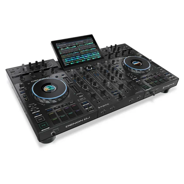 Controlador Denon DJ Prime 4+ Todo en Uno con Pantalla Táctil, Amazon Music