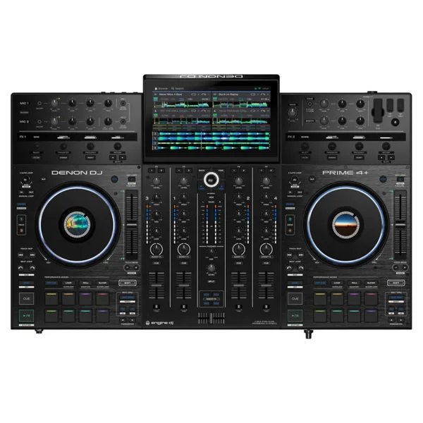 Controlador Denon DJ Prime 4+ Todo en Uno con Pantalla Táctil, Amazon Music