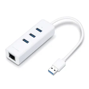 Adaptador de red TP-Link UE330 de USB 3.0 a RJ45 con Mini Hub USB de 3 puertos