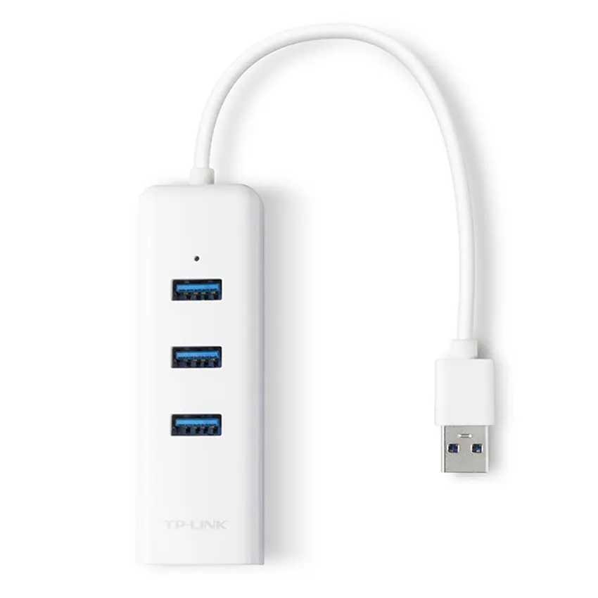 Adaptador de red TP-Link UE330 de USB 3.0 a RJ45 con Mini Hub USB de 3 puertos