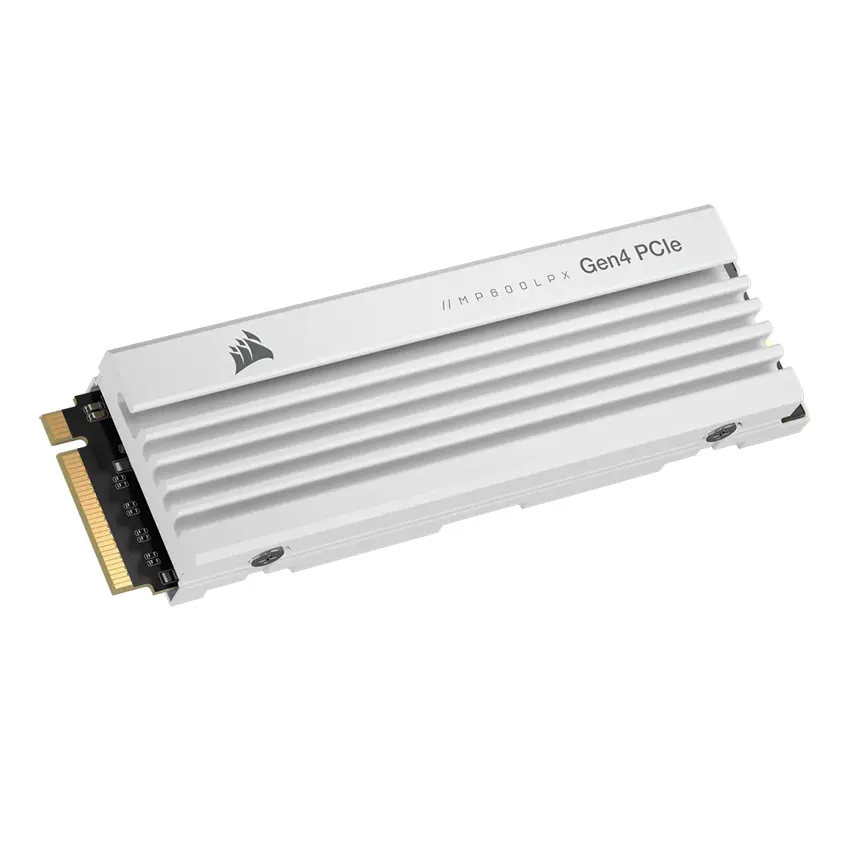 Disco SSD Corsair MP600 PRO LPX, 3D NAND TLC, PCIe Gen4, NVMe, M.2 2280, Disipador, Blanco Disco SSD Corsair MP600 PRO LPX, 3D NAND TLC, PCIe Gen4, NVMe, M.2 2280, Disipador, Blanco